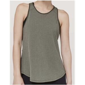 Lululemon Open Up Tank Heathered Camo Green Size 4?